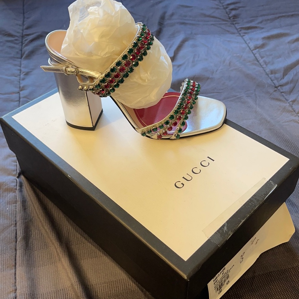 Gucci sandal heel.